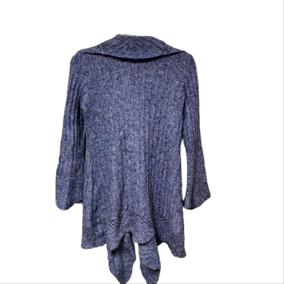 Sarah Spencer Asymmetrical Tie Front Bell Cuff Cardigan Size M - Picture 2 of 12